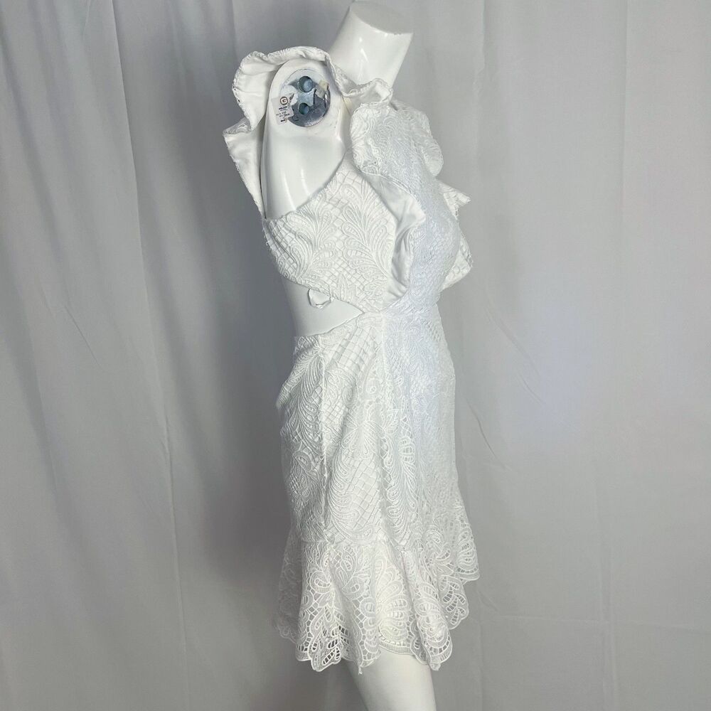NWT Selfie Leslie Jackie Pinafore Filigree Lace Dress White Crochet Size M - Picture 4 of 8
